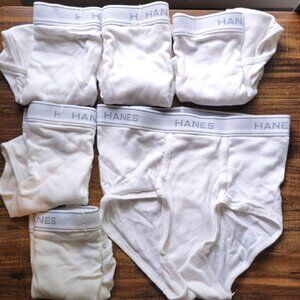 Hanes White 100% Cotton Briefs 6 pack medium